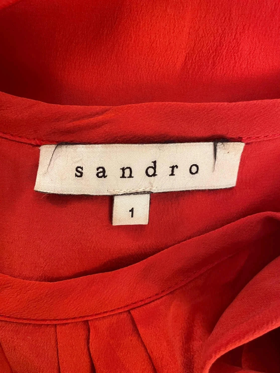 Sandro - Top coral 100% seda talla 1 detalle nudo – photo 6